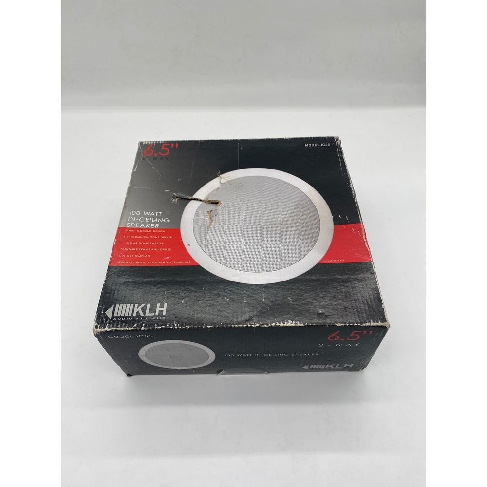 KLH Audio Systems IC-6S 6.5" 2-Way In-Ceiling Speaker 100W 8 Ohm White New